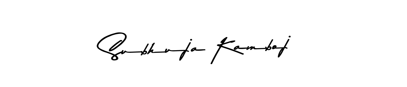 Create a beautiful signature design for name Subhuja Kamboj. With this signature (Asem Kandis PERSONAL USE) fonts, you can make a handwritten signature for free. Subhuja Kamboj signature style 9 images and pictures png