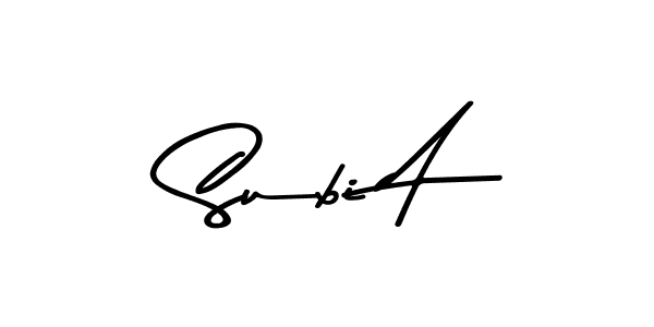 Subi A stylish signature style. Best Handwritten Sign (Asem Kandis PERSONAL USE) for my name. Handwritten Signature Collection Ideas for my name Subi A. Subi A signature style 9 images and pictures png