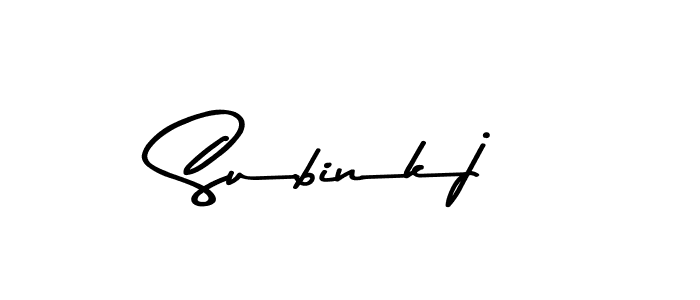 Create a beautiful signature design for name Subinkj. With this signature (Asem Kandis PERSONAL USE) fonts, you can make a handwritten signature for free. Subinkj signature style 9 images and pictures png