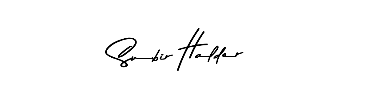Create a beautiful signature design for name Subir Halder. With this signature (Asem Kandis PERSONAL USE) fonts, you can make a handwritten signature for free. Subir Halder signature style 9 images and pictures png