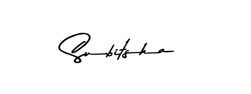 Design your own signature with our free online signature maker. With this signature software, you can create a handwritten (Asem Kandis PERSONAL USE) signature for name Subitsha. Subitsha signature style 9 images and pictures png