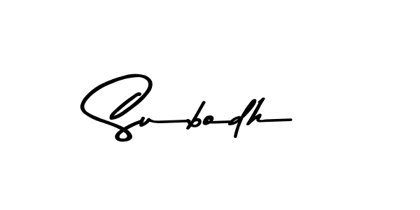 Create a beautiful signature design for name Subodh. With this signature (Asem Kandis PERSONAL USE) fonts, you can make a handwritten signature for free. Subodh signature style 9 images and pictures png