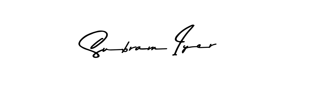 Subram Iyer stylish signature style. Best Handwritten Sign (Asem Kandis PERSONAL USE) for my name. Handwritten Signature Collection Ideas for my name Subram Iyer. Subram Iyer signature style 9 images and pictures png