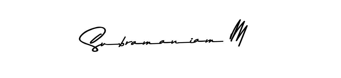 Also You can easily find your signature by using the search form. We will create Subramaniam M name handwritten signature images for you free of cost using Asem Kandis PERSONAL USE sign style. Subramaniam M signature style 9 images and pictures png