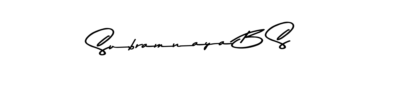 Use a signature maker to create a handwritten signature online. With this signature software, you can design (Asem Kandis PERSONAL USE) your own signature for name Subramnaya B S. Subramnaya B S signature style 9 images and pictures png