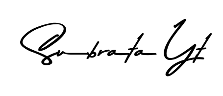 The best way (Asem Kandis PERSONAL USE) to make a short signature is to pick only two or three words in your name. For converting this name Subrata Yt. Subrata Yt signature style 9 images and pictures png