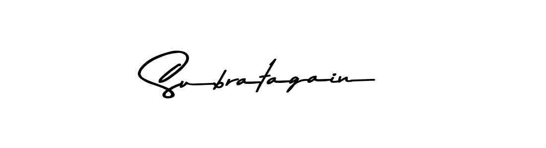 The best way (Asem Kandis PERSONAL USE) to make a short signature is to pick only two or three words in your name. The name Subratagain include a total of six letters. For converting this name. Subratagain signature style 9 images and pictures png