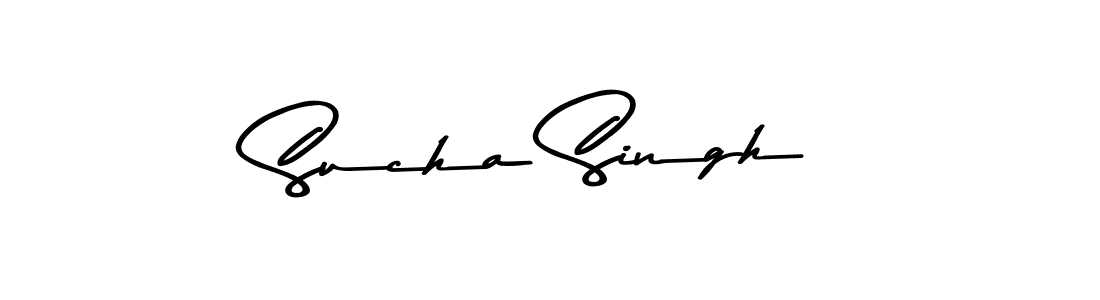 How to make Sucha Singh name signature. Use Asem Kandis PERSONAL USE style for creating short signs online. This is the latest handwritten sign. Sucha Singh signature style 9 images and pictures png