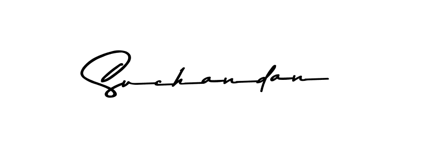 Make a beautiful signature design for name Suchandan. With this signature (Asem Kandis PERSONAL USE) style, you can create a handwritten signature for free. Suchandan signature style 9 images and pictures png