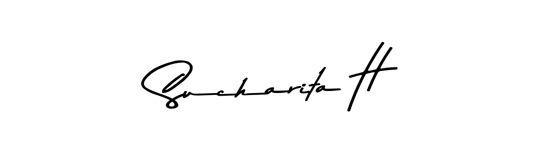 Create a beautiful signature design for name Sucharita H. With this signature (Asem Kandis PERSONAL USE) fonts, you can make a handwritten signature for free. Sucharita H signature style 9 images and pictures png