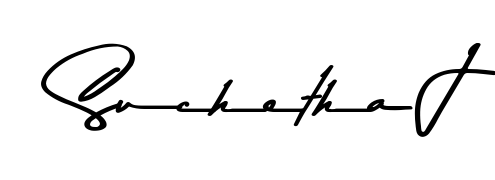 Give your name Suchetha J an exquisite flair with the Asem Kandis PERSONAL USE script font. Ideal for contracts, resumes, and formal letterheads. Suchetha J signature style 9 images and pictures png