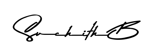How to make Suchith B name signature. Use Asem Kandis PERSONAL USE style for creating short signs online. This is the latest handwritten sign. Suchith B signature style 9 images and pictures png