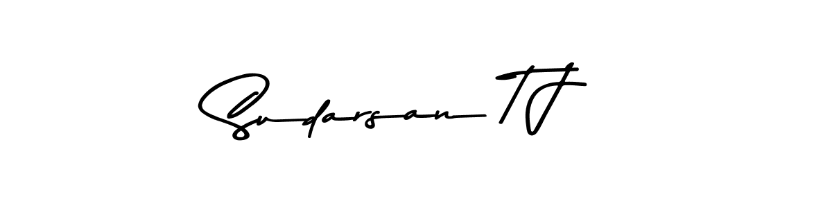 Sudarsan T J stylish signature style. Best Handwritten Sign (Asem Kandis PERSONAL USE) for my name. Handwritten Signature Collection Ideas for my name Sudarsan T J. Sudarsan T J signature style 9 images and pictures png