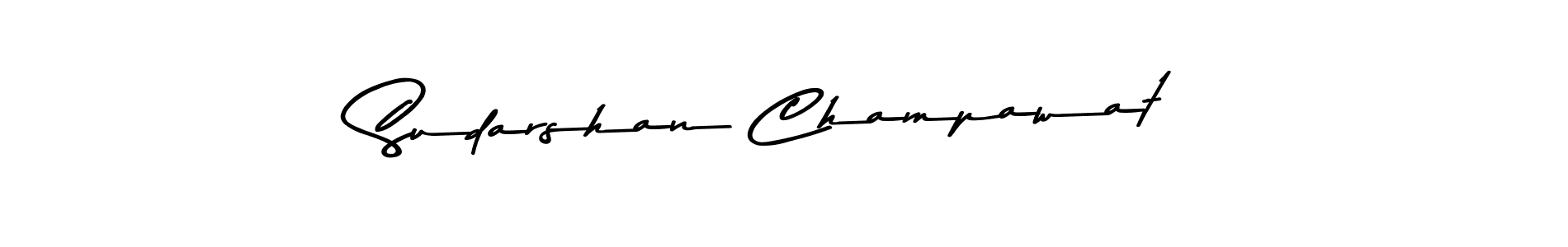 How to make Sudarshan Champawat name signature. Use Asem Kandis PERSONAL USE style for creating short signs online. This is the latest handwritten sign. Sudarshan Champawat signature style 9 images and pictures png