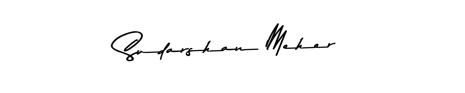 Make a beautiful signature design for name Sudarshan Meher. With this signature (Asem Kandis PERSONAL USE) style, you can create a handwritten signature for free. Sudarshan Meher signature style 9 images and pictures png