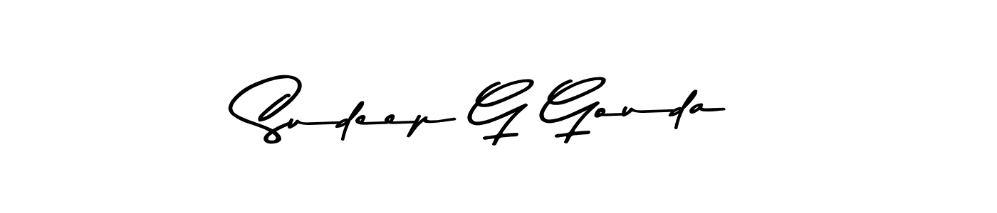 Also You can easily find your signature by using the search form. We will create Sudeep G Gouda name handwritten signature images for you free of cost using Asem Kandis PERSONAL USE sign style. Sudeep G Gouda signature style 9 images and pictures png