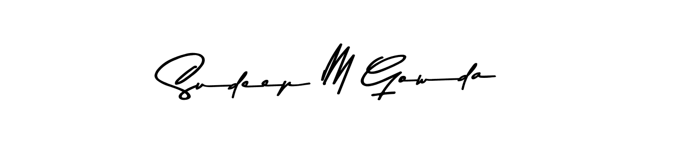 Also we have Sudeep M Gowda name is the best signature style. Create professional handwritten signature collection using Asem Kandis PERSONAL USE autograph style. Sudeep M Gowda signature style 9 images and pictures png