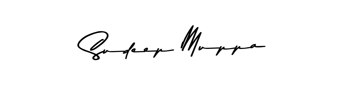 Make a beautiful signature design for name Sudeep Muppa. With this signature (Asem Kandis PERSONAL USE) style, you can create a handwritten signature for free. Sudeep Muppa signature style 9 images and pictures png