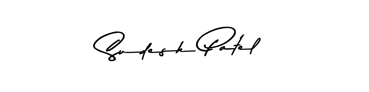 Make a beautiful signature design for name Sudesh Patel. With this signature (Asem Kandis PERSONAL USE) style, you can create a handwritten signature for free. Sudesh Patel signature style 9 images and pictures png