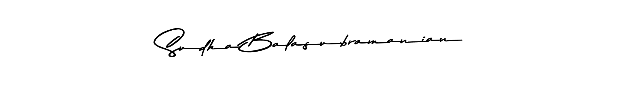 Make a beautiful signature design for name Sudha Balasubramanian. With this signature (Asem Kandis PERSONAL USE) style, you can create a handwritten signature for free. Sudha Balasubramanian signature style 9 images and pictures png