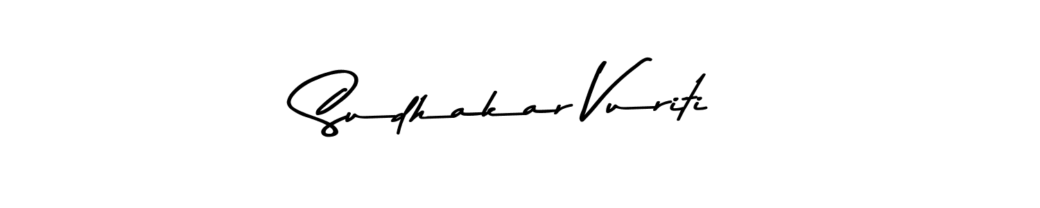 Make a beautiful signature design for name Sudhakar Vuriti. With this signature (Asem Kandis PERSONAL USE) style, you can create a handwritten signature for free. Sudhakar Vuriti signature style 9 images and pictures png