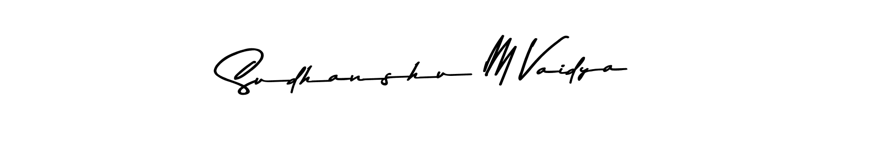 Use a signature maker to create a handwritten signature online. With this signature software, you can design (Asem Kandis PERSONAL USE) your own signature for name Sudhanshu M Vaidya. Sudhanshu M Vaidya signature style 9 images and pictures png