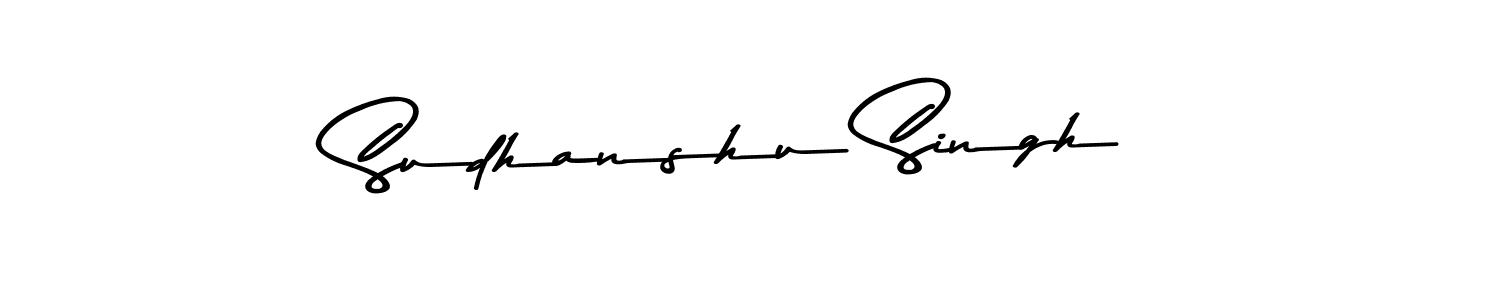 How to make Sudhanshu Singh name signature. Use Asem Kandis PERSONAL USE style for creating short signs online. This is the latest handwritten sign. Sudhanshu Singh signature style 9 images and pictures png