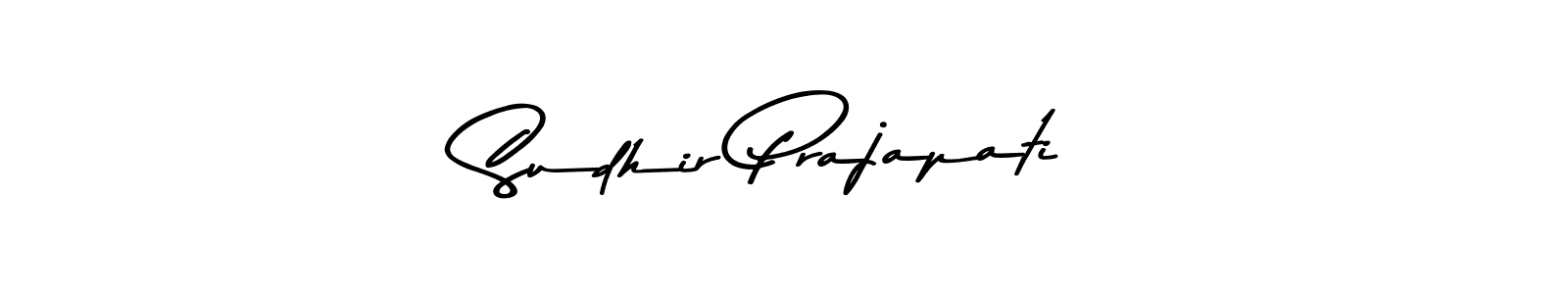 Create a beautiful signature design for name Sudhir Prajapati. With this signature (Asem Kandis PERSONAL USE) fonts, you can make a handwritten signature for free. Sudhir Prajapati signature style 9 images and pictures png