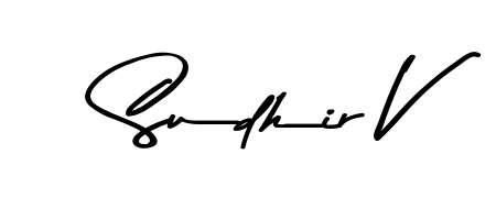 The Asem Kandis PERSONAL USE font transforms the name Sudhir V into an executive sign with sharp precision and distinguished character. Sudhir V signature style 9 images and pictures png