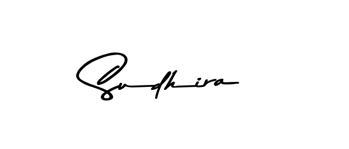 How to make Sudhira name signature. Use Asem Kandis PERSONAL USE style for creating short signs online. This is the latest handwritten sign. Sudhira signature style 9 images and pictures png