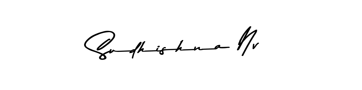 Use a signature maker to create a handwritten signature online. With this signature software, you can design (Asem Kandis PERSONAL USE) your own signature for name Sudhishna Nv. Sudhishna Nv signature style 9 images and pictures png