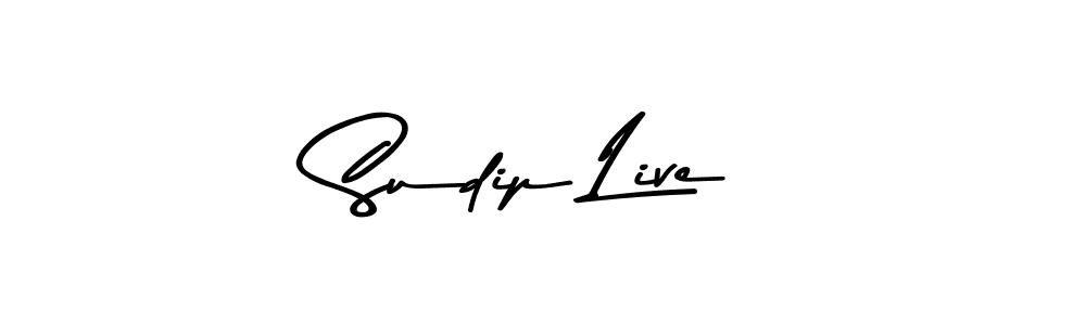 Make a beautiful signature design for name Sudip Live. With this signature (Asem Kandis PERSONAL USE) style, you can create a handwritten signature for free. Sudip Live signature style 9 images and pictures png