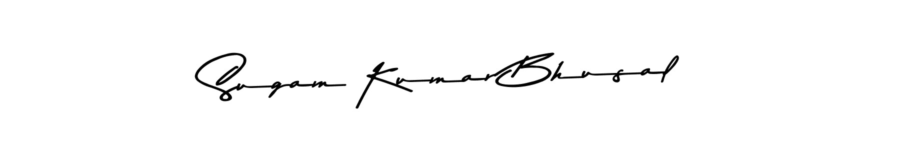 How to make Sugam Kumar Bhusal name signature. Use Asem Kandis PERSONAL USE style for creating short signs online. This is the latest handwritten sign. Sugam Kumar Bhusal signature style 9 images and pictures png