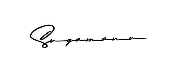 Make a beautiful signature design for name Sugamanu. With this signature (Asem Kandis PERSONAL USE) style, you can create a handwritten signature for free. Sugamanu signature style 9 images and pictures png