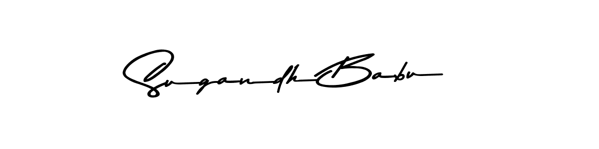Create a beautiful signature design for name Sugandh Babu. With this signature (Asem Kandis PERSONAL USE) fonts, you can make a handwritten signature for free. Sugandh Babu signature style 9 images and pictures png