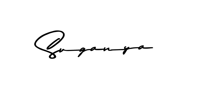 Make a beautiful signature design for name Suganya. With this signature (Asem Kandis PERSONAL USE) style, you can create a handwritten signature for free. Suganya signature style 9 images and pictures png
