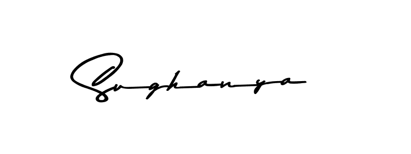 How to make Sughanya name signature. Use Asem Kandis PERSONAL USE style for creating short signs online. This is the latest handwritten sign. Sughanya signature style 9 images and pictures png