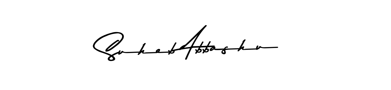 Create a beautiful signature design for name Suheb Abbashu. With this signature (Asem Kandis PERSONAL USE) fonts, you can make a handwritten signature for free. Suheb Abbashu signature style 9 images and pictures png