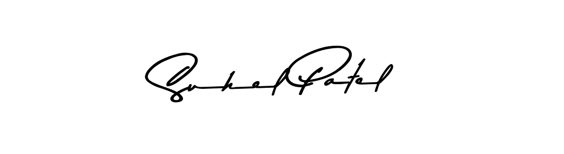 Create a beautiful signature design for name Suhel Patel. With this signature (Asem Kandis PERSONAL USE) fonts, you can make a handwritten signature for free. Suhel Patel signature style 9 images and pictures png