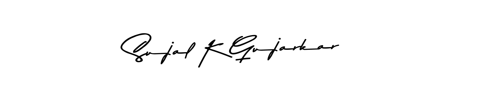 The best way (Asem Kandis PERSONAL USE) to make a short signature is to pick only two or three words in your name. The name Sujal K Gujarkar include a total of six letters. For converting this name. Sujal K Gujarkar signature style 9 images and pictures png