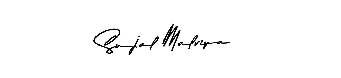 How to make Sujal Malviya name signature. Use Asem Kandis PERSONAL USE style for creating short signs online. This is the latest handwritten sign. Sujal Malviya signature style 9 images and pictures png