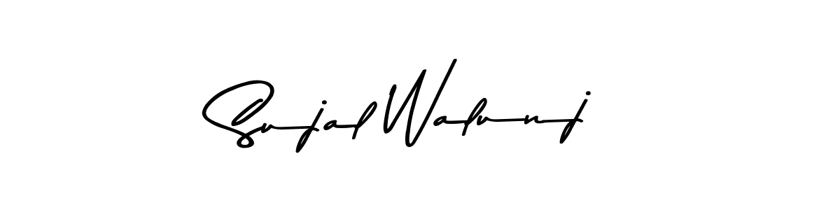 This is the best signature style for the Sujal Walunj name. Also you like these signature font (Asem Kandis PERSONAL USE). Mix name signature. Sujal Walunj signature style 9 images and pictures png