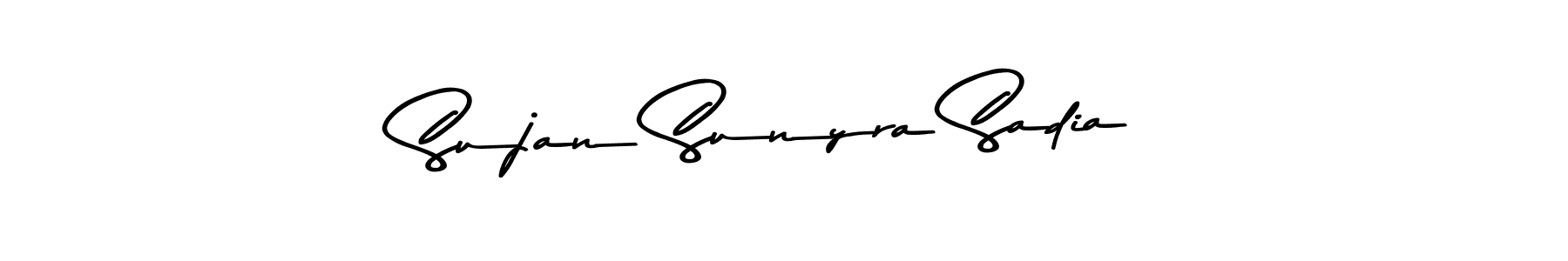 Asem Kandis PERSONAL USE is a professional signature style that is perfect for those who want to add a touch of class to their signature. It is also a great choice for those who want to make their signature more unique. Get Sujan Sunyra Sadia name to fancy signature for free. Sujan Sunyra Sadia signature style 9 images and pictures png