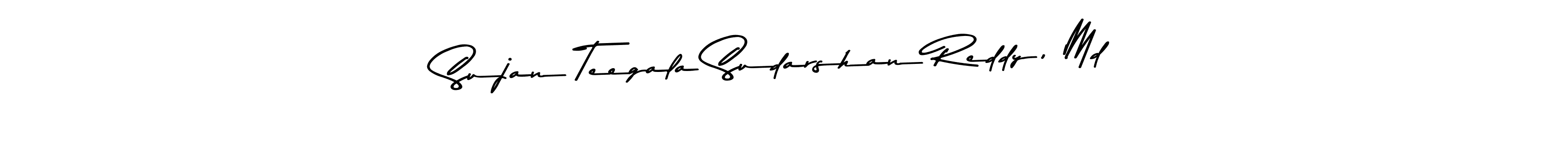 Create a beautiful signature design for name Sujan Teegala Sudarshan Reddy, Md. With this signature (Asem Kandis PERSONAL USE) fonts, you can make a handwritten signature for free. Sujan Teegala Sudarshan Reddy, Md signature style 9 images and pictures png