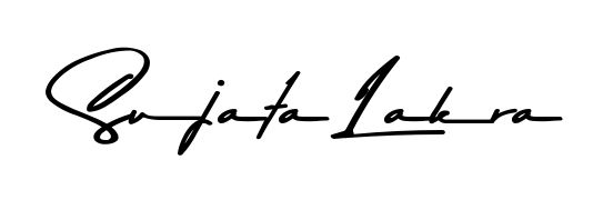 A sleek calligraphic signature for name Sujata Lakra utilizing Asem Kandis PERSONAL USE styling. Great for adding personal signatures to photos and art. Sujata Lakra signature style 9 images and pictures png