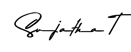 Looking for an artistic signature for Sujatha T? The Asem Kandis PERSONAL USE calligraphy style gives a sophisticated flow suitable for business cards and emails. Sujatha T signature style 9 images and pictures png