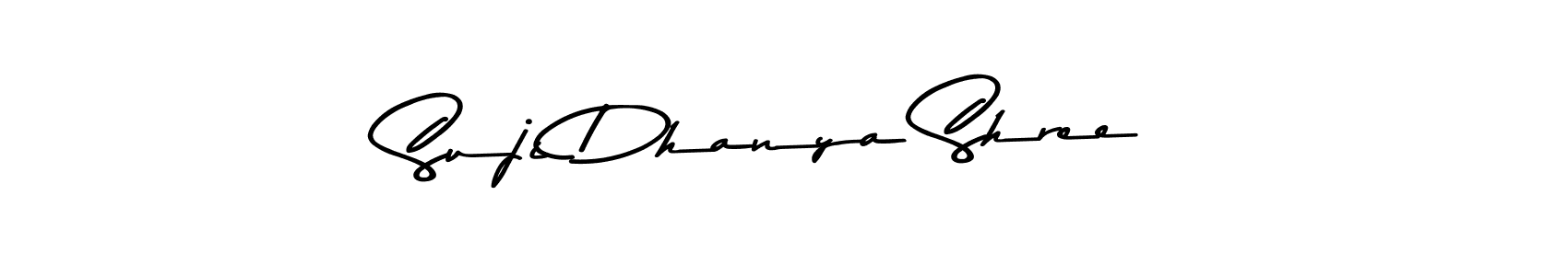 How to make Suji Dhanya Shree name signature. Use Asem Kandis PERSONAL USE style for creating short signs online. This is the latest handwritten sign. Suji Dhanya Shree signature style 9 images and pictures png