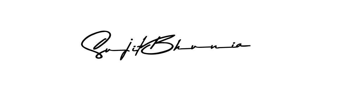 How to make Sujit Bhunia name signature. Use Asem Kandis PERSONAL USE style for creating short signs online. This is the latest handwritten sign. Sujit Bhunia signature style 9 images and pictures png