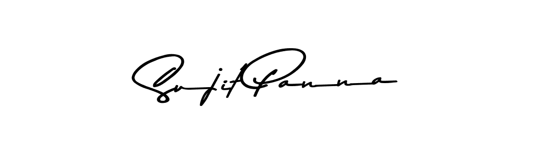 How to make Sujit Panna name signature. Use Asem Kandis PERSONAL USE style for creating short signs online. This is the latest handwritten sign. Sujit Panna signature style 9 images and pictures png