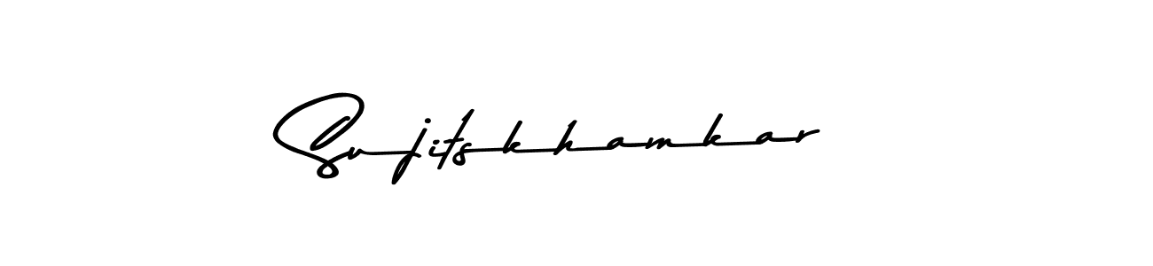 This is the best signature style for the Sujitskhamkar name. Also you like these signature font (Asem Kandis PERSONAL USE). Mix name signature. Sujitskhamkar signature style 9 images and pictures png